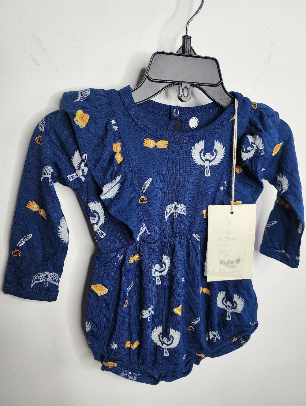 Ravenclaw Long Sleeve Ruffle Bubble With Snaps, Bamboo, Harry Potter